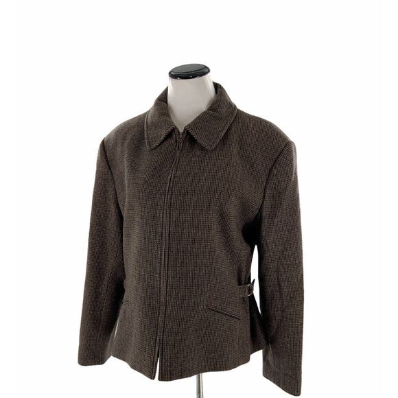 Braebrook Vintage 100% Wool Fully Lined Crop Plaid Jacket Blazer Women's Size 14 - Picture 8 of 8